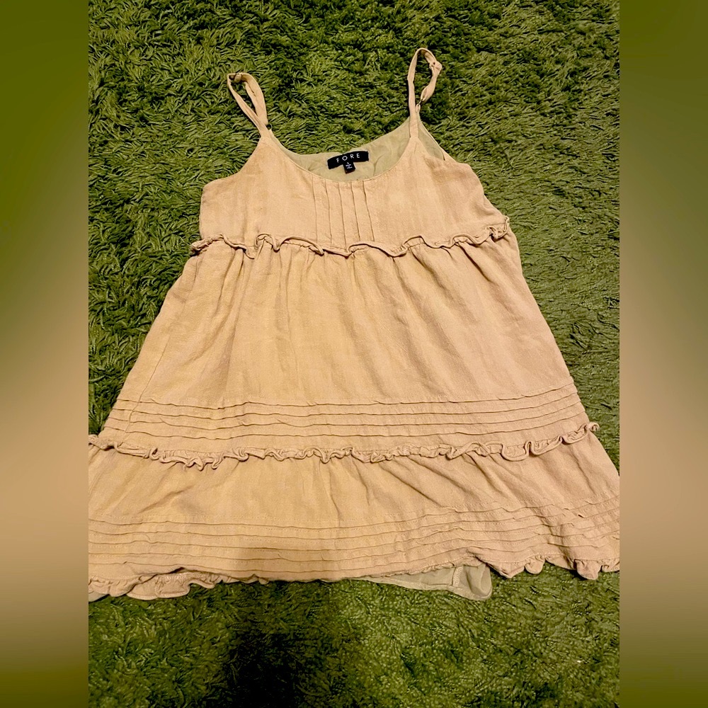 Foxy Beige Ruffle Dress